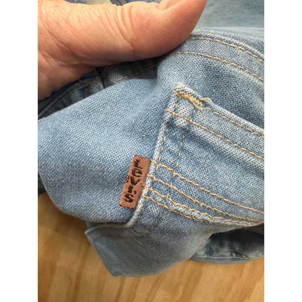 Levis Vintage Mens Jeans 38x30 Light Wash brown Tab Straight Leg Blue 997 stamp - Picture 4 of 10